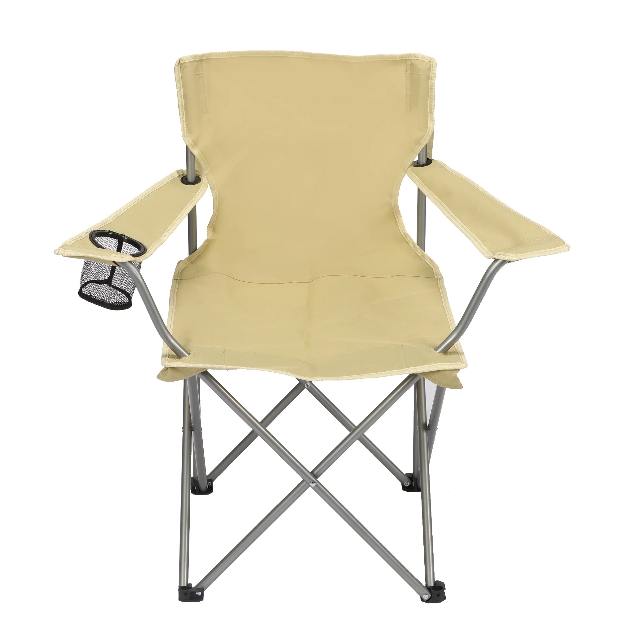 Ultimate Comfort Blue Quad Folding Camp Chair with Built-In Cup Holder for Outdoor Adventures