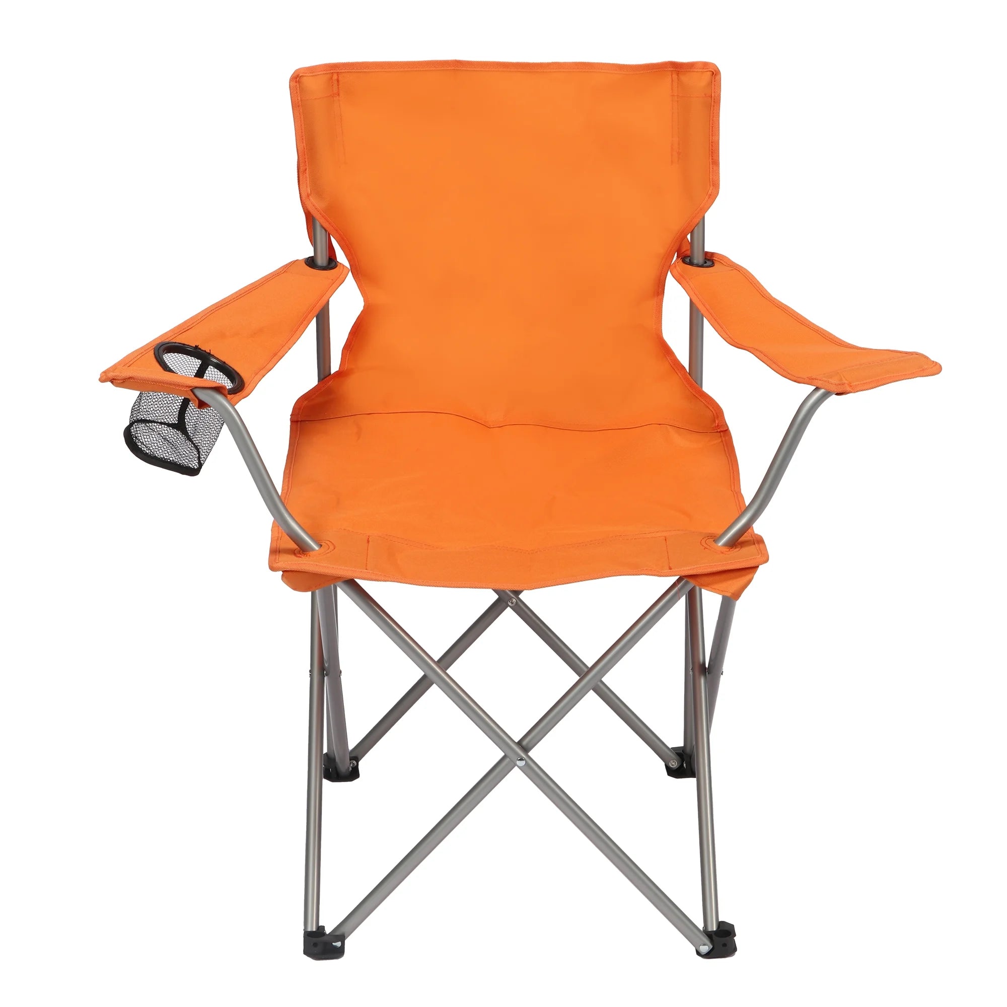 Ultimate Comfort Blue Quad Folding Camp Chair with Built-In Cup Holder for Outdoor Adventures