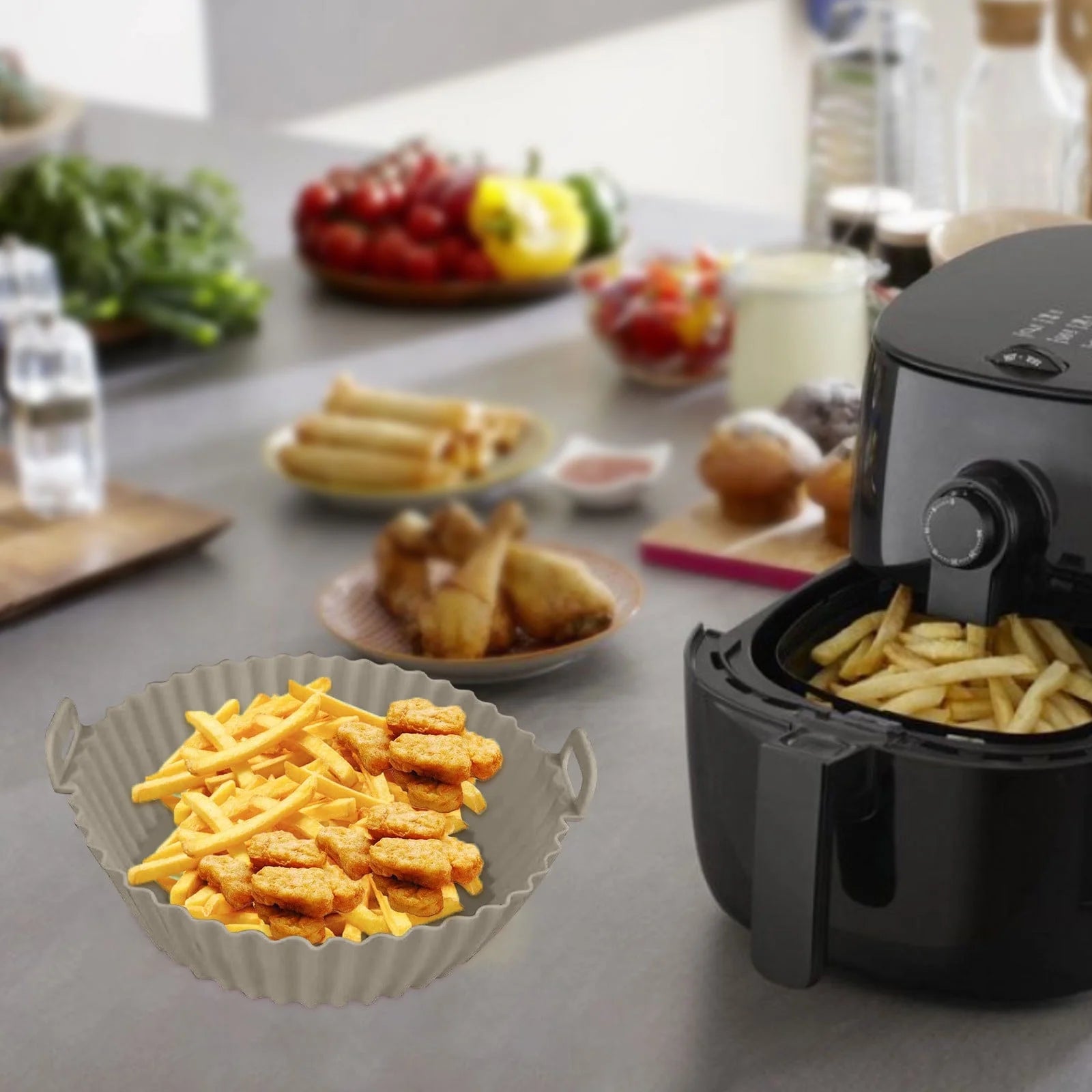 Unleash Culinary Creativity with Wqqzjj Air Fryer Silicone Pot & Baking Pan - Your Essential Kitchen Companion for Holiday Savings!