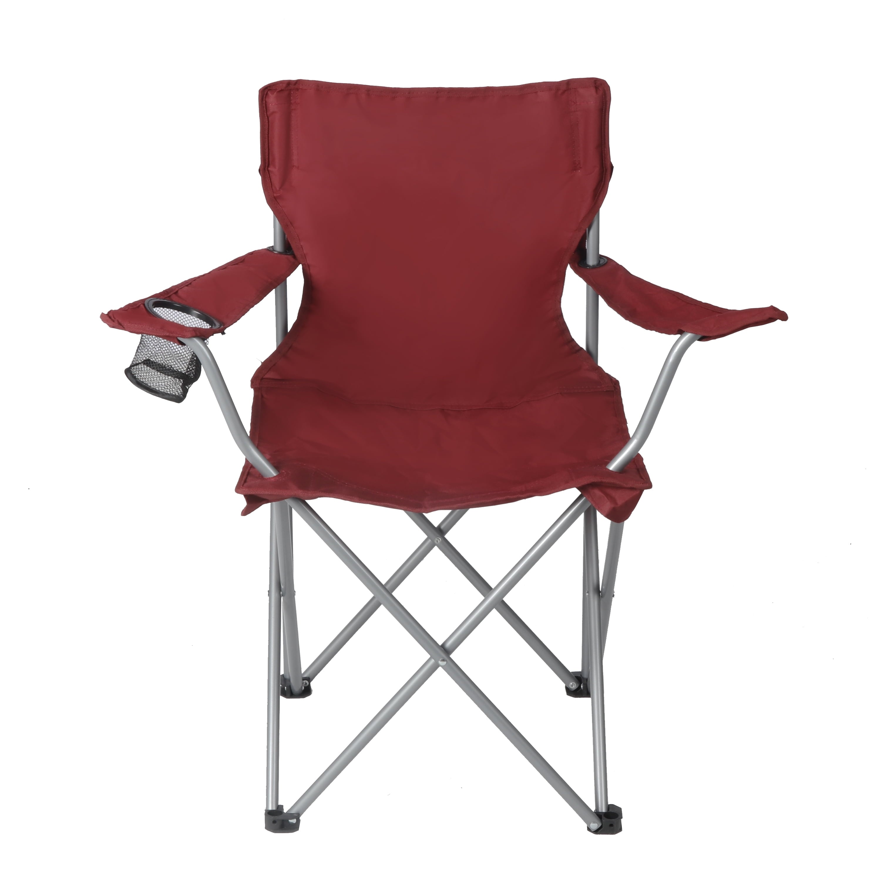 Ultimate Comfort Blue Quad Folding Camp Chair with Built-In Cup Holder for Outdoor Adventures