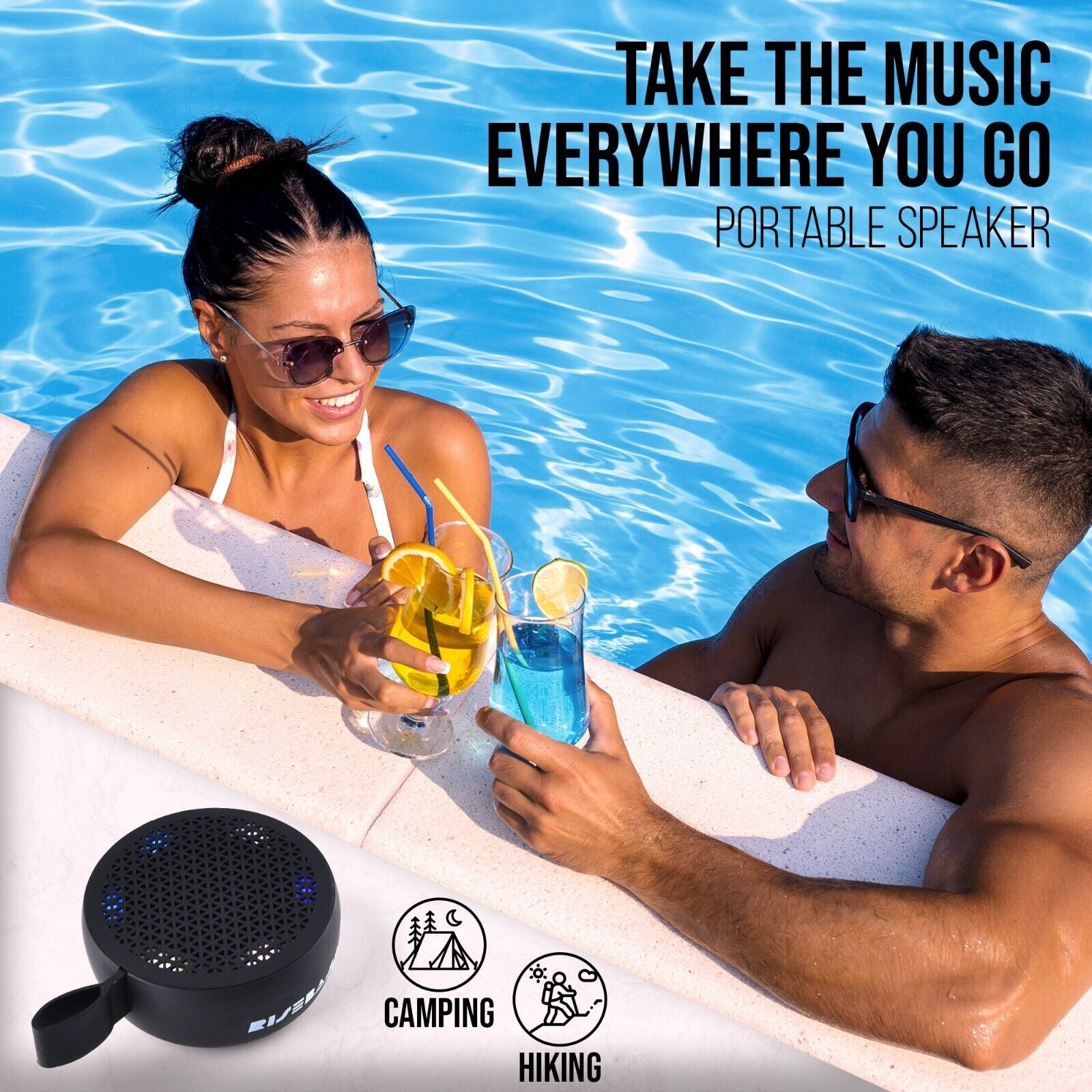 Dive into Music: The Ultimate Waterproof Mini Bluetooth Speaker with LED Lights for Showers, Hiking, and Biking!