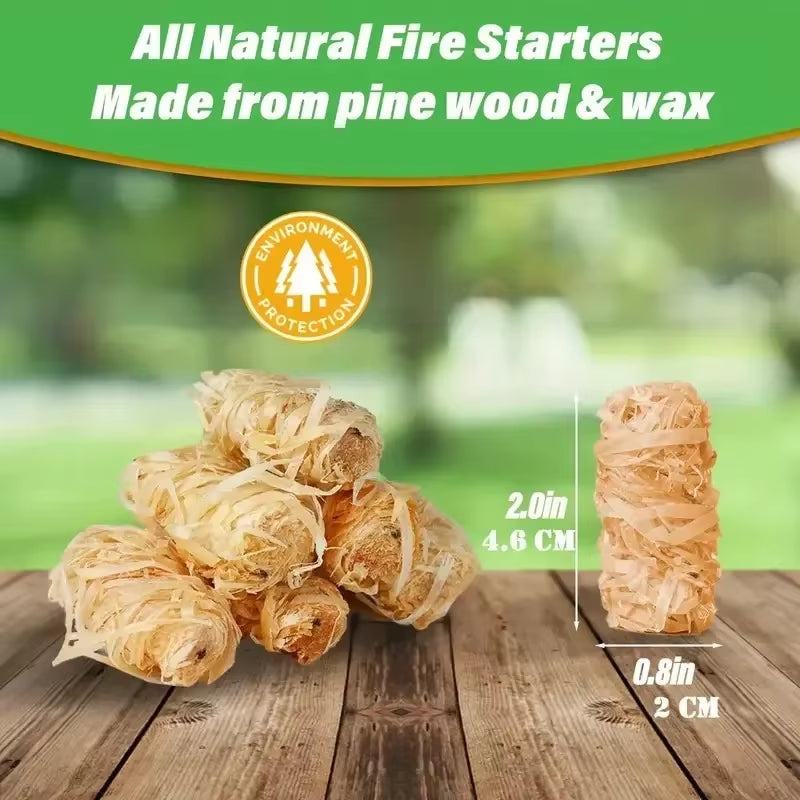 Natural Fire Starter Sticks - 30/100 Pcs Eco-Friendly Wax Wood for Effortless BBQ, Fireplace, and Charcoal Ignition