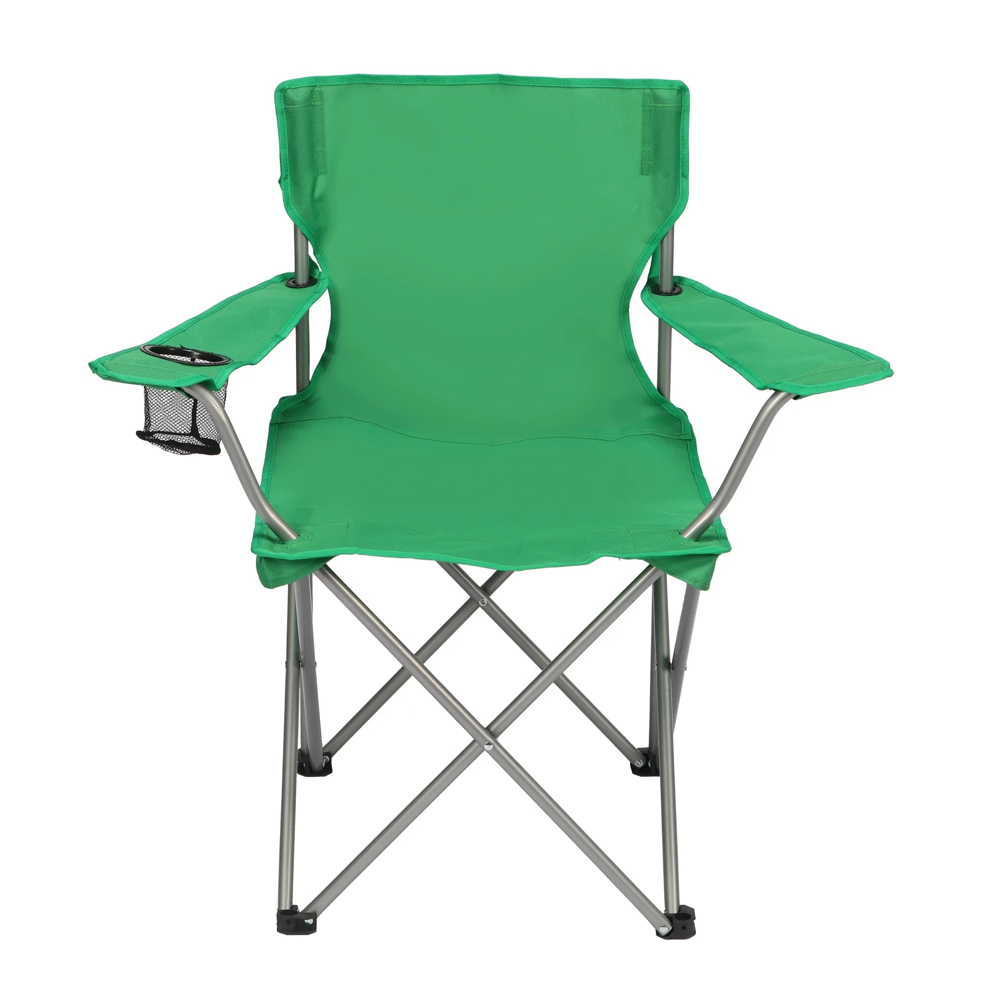 Ultimate Comfort Blue Quad Folding Camp Chair with Built-In Cup Holder for Outdoor Adventures