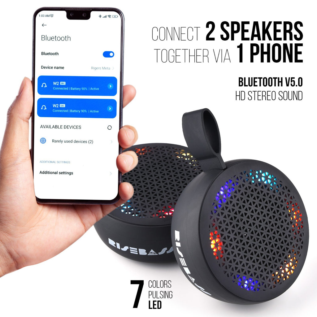 Dive into Music: The Ultimate Waterproof Mini Bluetooth Speaker with LED Lights for Showers, Hiking, and Biking!