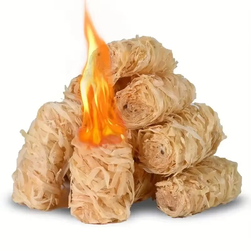 Natural Fire Starter Sticks - 30/100 Pcs Eco-Friendly Wax Wood for Effortless BBQ, Fireplace, and Charcoal Ignition