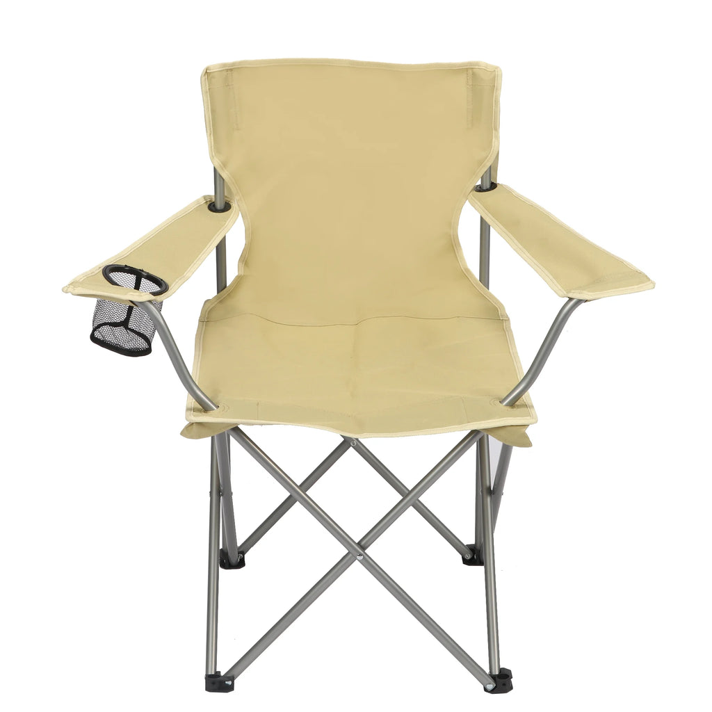 Ultimate Comfort Blue Quad Folding Camp Chair with Built-In Cup Holder for Outdoor Adventures