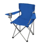 Ultimate Comfort Blue Quad Folding Camp Chair with Built-In Cup Holder for Outdoor Adventures