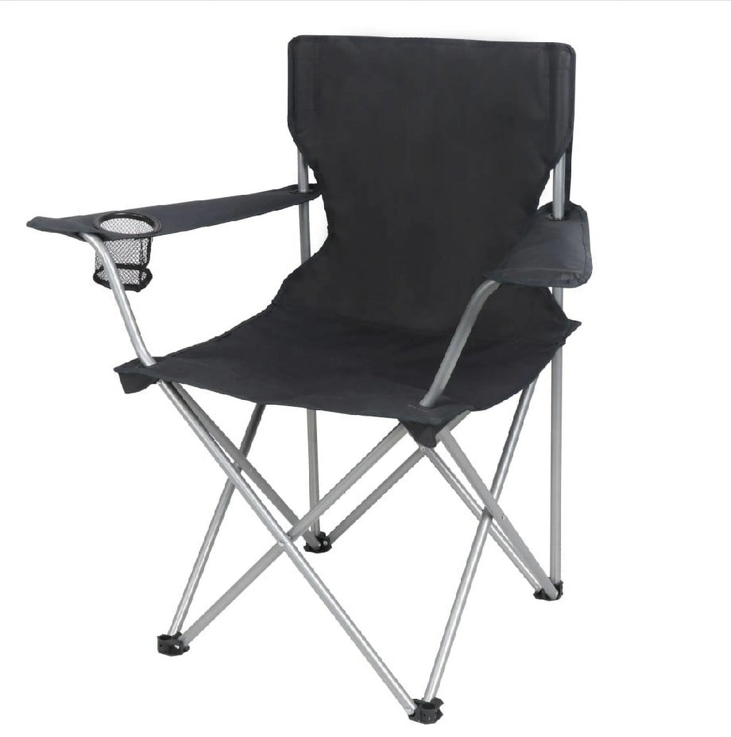 Ultimate Comfort Blue Quad Folding Camp Chair with Built-In Cup Holder for Outdoor Adventures