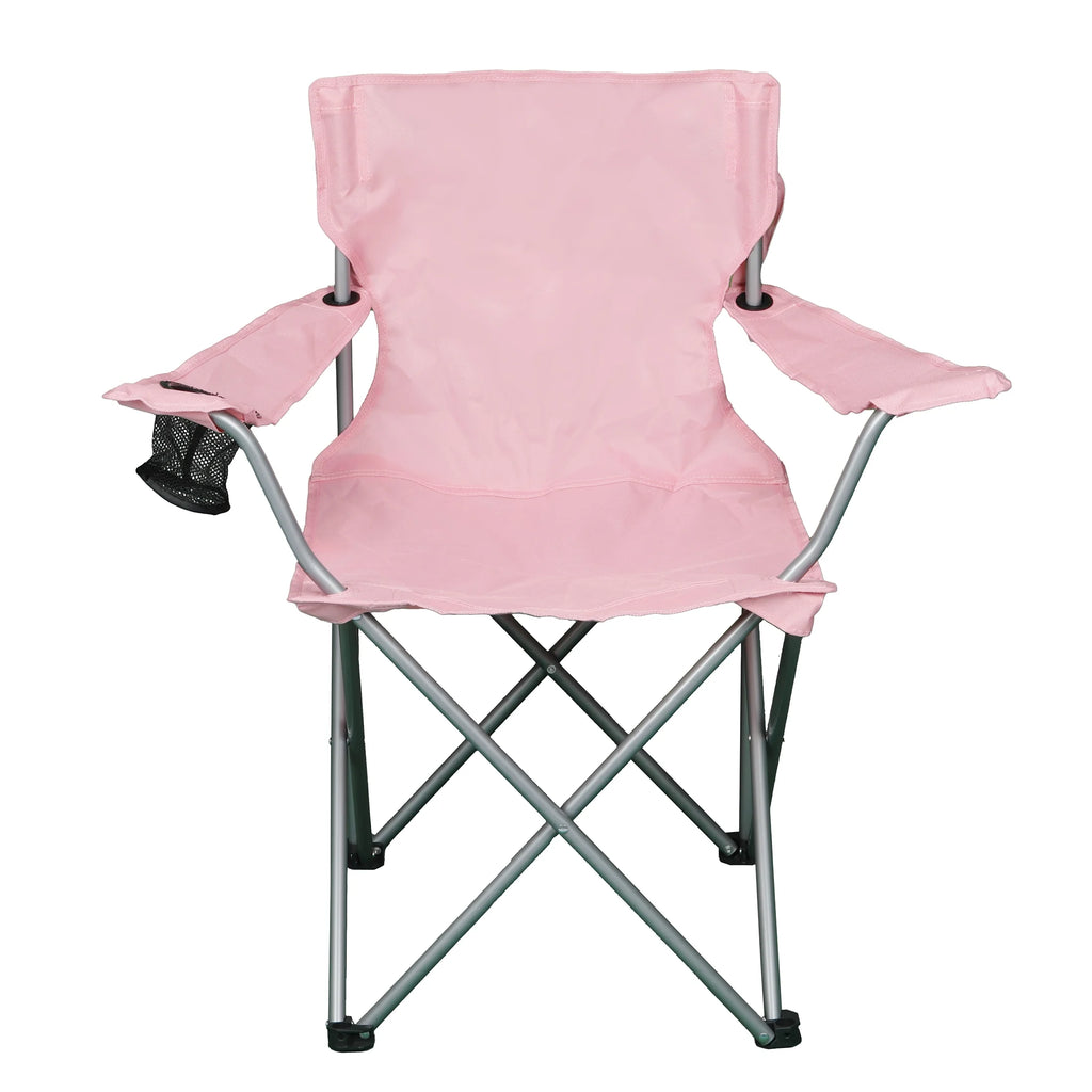 Ultimate Comfort Blue Quad Folding Camp Chair with Built-In Cup Holder for Outdoor Adventures