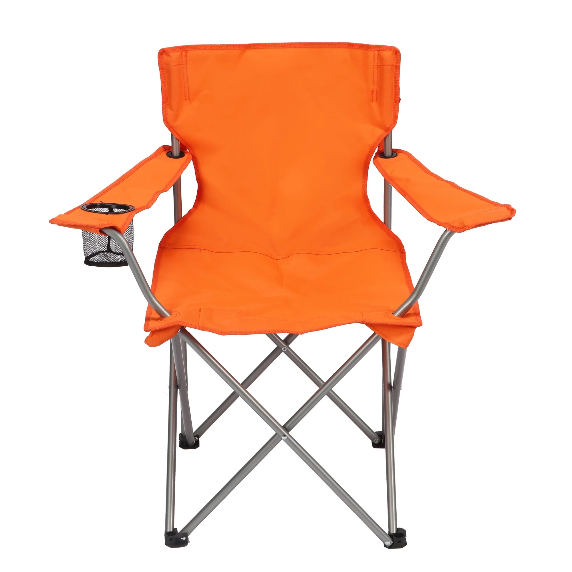 Ultimate Comfort Blue Quad Folding Camp Chair with Built-In Cup Holder for Outdoor Adventures