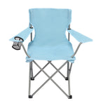 Ultimate Comfort Blue Quad Folding Camp Chair with Built-In Cup Holder for Outdoor Adventures