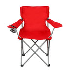 Ultimate Comfort Blue Quad Folding Camp Chair with Built-In Cup Holder for Outdoor Adventures