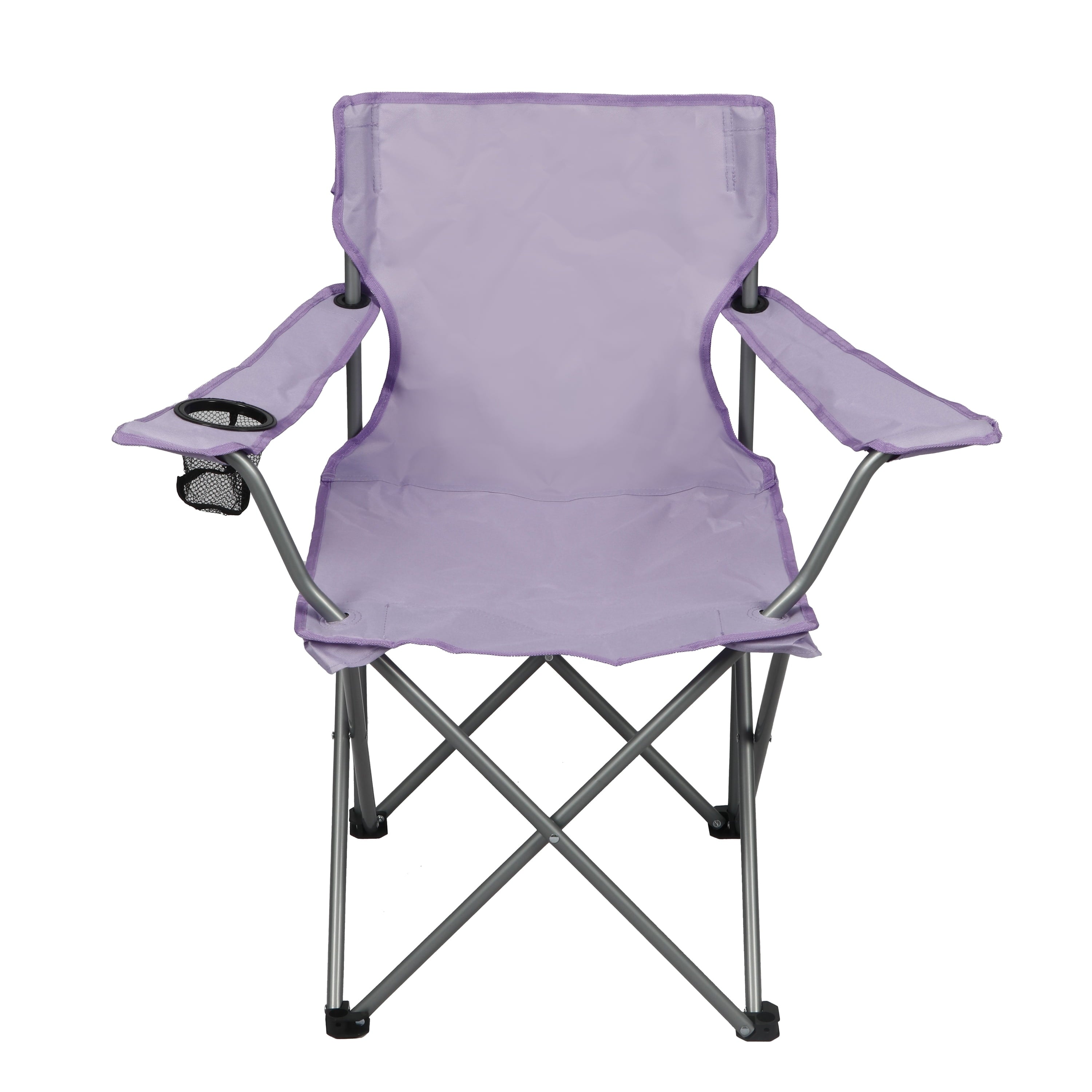 Ultimate Comfort Blue Quad Folding Camp Chair with Built-In Cup Holder for Outdoor Adventures