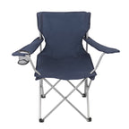Ultimate Comfort Blue Quad Folding Camp Chair with Built-In Cup Holder for Outdoor Adventures