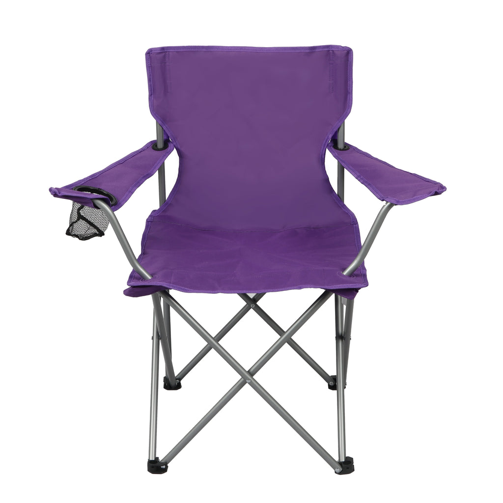 Ultimate Comfort Blue Quad Folding Camp Chair with Built-In Cup Holder for Outdoor Adventures