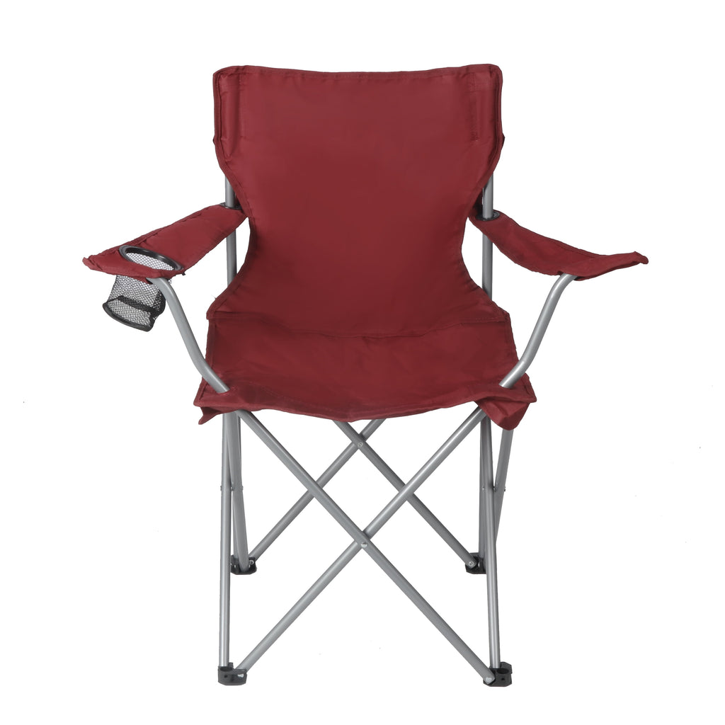 Ultimate Comfort Blue Quad Folding Camp Chair with Built-In Cup Holder for Outdoor Adventures