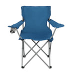 Ultimate Comfort Blue Quad Folding Camp Chair with Built-In Cup Holder for Outdoor Adventures