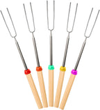 32-Inch Extendable Marshmallow Roasting Sticks - Set of 8 Colorful Telescoping Skewers for Perfectly Toasted S'mores and Hot Dogs at Campfires and Fire Pits