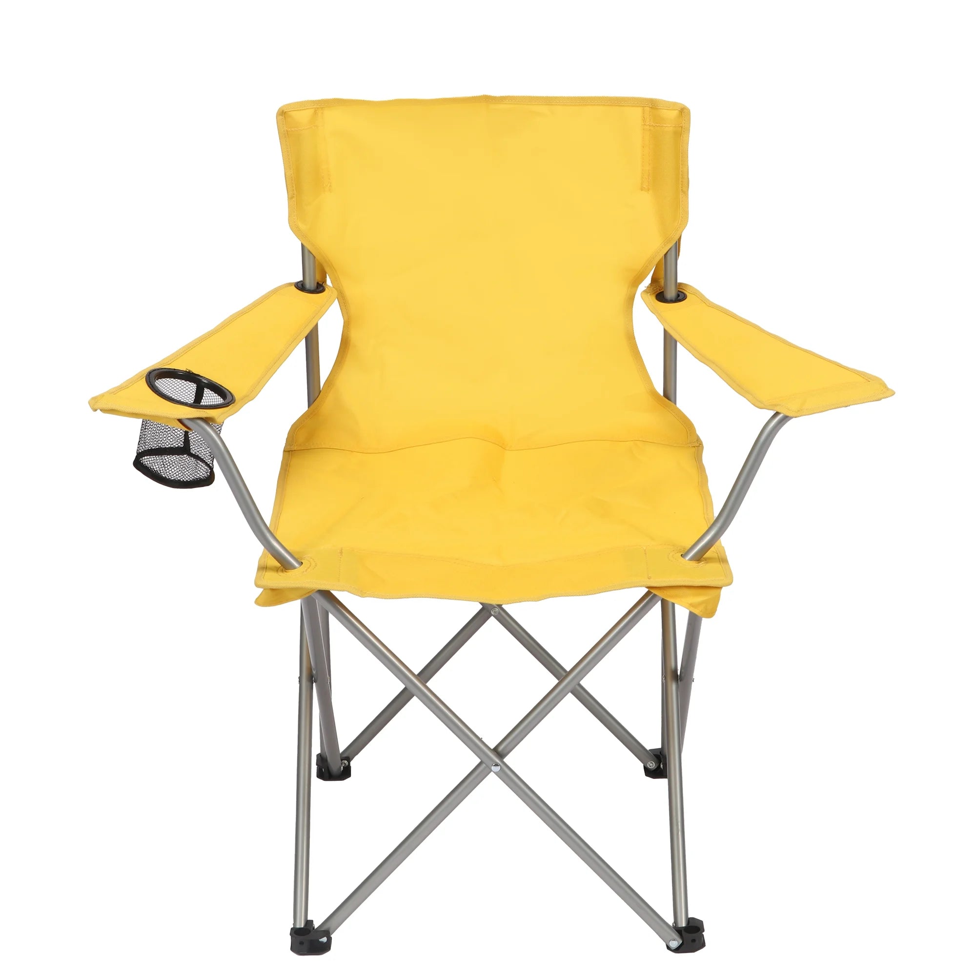 Ultimate Comfort Blue Quad Folding Camp Chair with Built-In Cup Holder for Outdoor Adventures