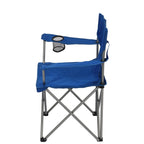 Ultimate Comfort Blue Quad Folding Camp Chair with Built-In Cup Holder for Outdoor Adventures